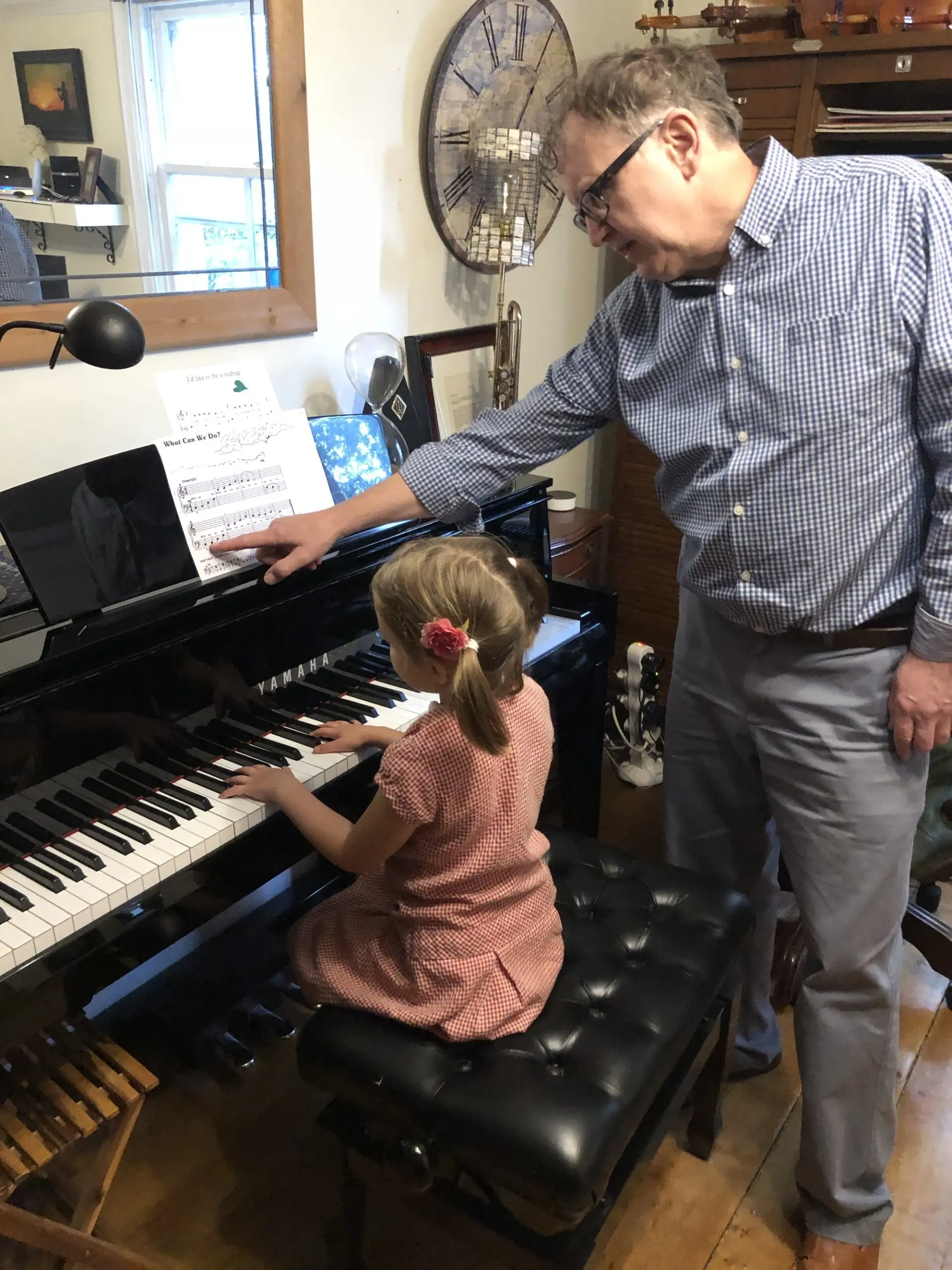Peter teaching piano
